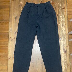 Daniel Hechter Wool Trousers High-Waisted Pleated Straight Leg Women's Size 12